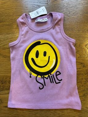 Hannah Sky Girls 3T Lavender Smile Graphic Tank Top NWT